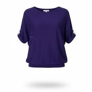 Willi Smith Cotton Blend Cuffed Sleeve Sweater